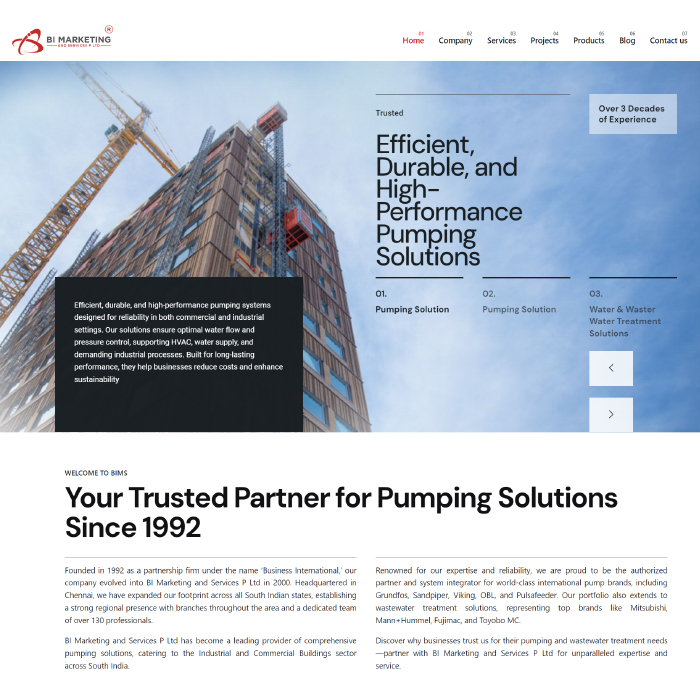 BI Marketing industrial website design